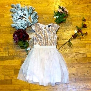 Rose gold sparkle party dress